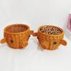 Cesta de almacenamiento tejida de ratán de imitación de fábrica fuente, bandeja creativa para frutas, cesta de frutas, cesta de ratán de imitación con forma de cabeza de cerdo
