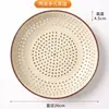 Bandeja de Cozimento a Vapor de Cerâmica, Bandeja de Cozimento a Vapor com Múltiplos Furos, Bandeja de Cozimento a Vapor para Micro-ondas para Cozinhar Pães e Peixes, Bandeja Drenante de Grau Alimentício para Dumplings, Bandeja de Cozimento a Vapor Redonda