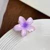 Pinza de Tiburón para el Cabello con Flor de Plumeria y Flor de Bauhinia, Estilo Vacacional para la Parte Trasera de la Cabeza de Mujer, Accesorio para el Cabello