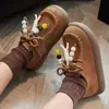 Estilo Western Casual Sapatinhos Retro Boken para Meninas Outono 2025 Novos Sapatos Infantis de Cor Pura Sapatos Gorro para Meninas Sapatos de Couro