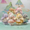 Vestido Original Wendy Rabbit Estilo Chino Nuevo Colgante de Felpa de 6.5 pulgadas Llavero de Conejito Estilo Antiguo Pequeño Regalo