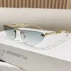 Óculos de Sol Pequenos Cat-Eye Sem Aro com Hastes de Pérola Estilo Europeu e Americano Óculos de Sol de Metal da Moda Tendência para Mulheres