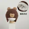Nuevos Gorros Cálidos de Otoño e Invierno para Niños, Lindos Gorros de Oso con Doble Bola, Gorros de Lana Tejida Cálidos para Bebé que Protegen los Oídos