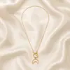 Collar de mujer de moda estilo Luna, joyería transfronteriza europea y americana, personalidad, temperamento, cadena de pequeños agujeros, Amazon