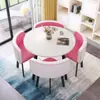 Juego de Mesa y Sillas Sencillas para Negociación y Recepción, Mesa Redonda Pequeña Casual, Creativa y de Moda para Tiendas de Té de Leche y Postres