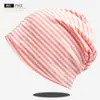 Gorro Delgado de Algodón Puro para Mujer, de una Sola Capa Transpirable, Estilo Coreano de Moda, Rayado, para el Posparto, Maternidad, Cortavientos, Holgado, Versátil