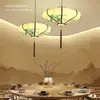 Lustre Pendente Disco Voador Tecido Lanterna Decorativa Lanterna Sala de Estar Sala de Jantar Estilo Chinês Móveis de Restaurante Pintados à Mão Chinês E27