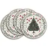 Los manteles individuales navideños más vendidos de Temu, manteles redondos decorados con muñecos de nieve navideños, tapetes de mesa de vinilo impresos no impermeables