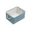 Cesto de armazenamento em linho grosso, cor lisa e simples, ideal para roupas sujas, guarda-roupa, dormitórios e para guardar lanches e outros utensílios.