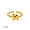 Europa y Estados Unidos transfronterizo anillo de oro de 18 quilates 26 letras inglesas anillo de apertura ajustable con cuentas de burbuja suministro de comercio exterior