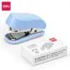 Deli Stationery 0255 Set de Grapadora Mini Grapadora Pequeña Máquina de Encuadernación Conveniente + 640 Grapas