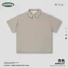Ckx CustomizaciónCamisa Polo Casual de Negocios Personalizada con Patrón de Diamantes Pesado, Textura de Waffle y Cuello Camisero Transpirable
