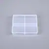 Caja Plástica Pequeña de 4 Compartimentos Caja de Empaque de Polipropileno Caja de Almacenamiento con Tapa para Piezas de Ferretería, Caja Plana Pequeña para Organizar Cuentas de Arroz y Joyería