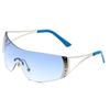 Nuevas Gafas Deportivas de Moda Y2K Europeas y Americanas Sin Montura de Una Pieza Gafas de Sol Milenio Gafas de Sol Populares de Amazon Tendencia Transfronteriza