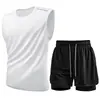 Conjunto Deportivo Ajustado Europeo Transfronterizo Cómodo Alta Elasticidad Conjunto de Yoga Nuevo Verano Ligero Secado Rápido Pantalones Falso Dos Piezas