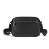 Bolsa de ombro masculina em couro, bolsa transversal casual, couro bovino de alta qualidade, versátil e moderna, design horizontal, pequena mochila