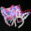 Nova Tiara de Orelhas de Coelho Mickey Luminosas de Cabelo Longo 14 Ondas de Luz Ponto Bola de Pelo Orelhas de Coelho Luminoso Barraca de Ponto Turístico do Mercado Noturno
