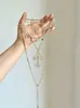 Collar Personalizado y de Moda con Diseño Multicapa, Collar a Juego para Ropa Estilo Vacaciones, Cadena para Clavícula con Borla de Flor