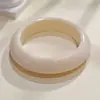 Pulsera de Resina de Forma Irregular para Mujer, Pulsera de Banda Ancha de Color Sólido Minimalista Estilo Coreano, Joyería Versátil de Moda para el Día a Día al por Mayor