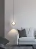 Luminária Pendente Minimalista Estilo Italiano para Quarto, Hall de Entrada da Sala de Estar, Balcão de Bar do Quarto Principal Luminária Pendente de Vidro, Altura Ajustável
