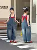 Mono de Mezclilla para Niñas Primavera/Verano 2026 Nuevo Elegante de Moda Mono de Celebridad de Internet Conjunto de Dos Piezas