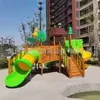 Parque Infantil Escénico para Jardín de Infantes Columpio Marco de Trepa Red de Trepa Tobogán Grande de Madera Barco Pirata Fabricante de Equipos de Diversión