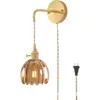 Luminária de parede vintage concha estilo francês, luminária de cabeceira de quarto, luminária decorativa criativa de luxo com mosaico de cobre para sala de estar