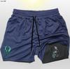 Shorts esportivos Shorts masculinos Dupla camada respirável treinamento jogging quarterly calças verão casual fitness calças de corrida de secagem rápida