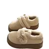 Zapatos Birkenstock de moda retro versátiles de suela gruesa para mujer, colección otoño e invierno 2026, forrados de felpa para abrigar, versátiles y cómodos, botas de nieve