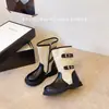 Nuevas Botas de Moda Color Block Estilo Coreano Otoño 2026 para Niñas, Botas de Jinete a Media Pantorrilla Estilo Británico, Botas Vaqueras Altas