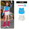 Ropa de Jazz para Niñas Moderna y a la Moda Chaleco Azul para Niñas Traje de Baile Jazz para Niñas Ropa de Hip-Hop Moderna
