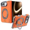 Adequado para iPhone Duo, esta capa de telefone apresenta um design com padrão de lichia, um suporte magnético de eixo duplo e fornece proteção contra quedas para a tela dobrável da Apple.
