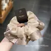 Goma de pelo plisada de satén con degradado de flor de rosa, doble capa, para mujeres, con perla, temperamento suave, para moño, coleta baja