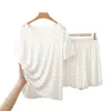 Conjunto de Shorts de Manga Corta Fino de Modal para Mujer de Verano, Conjunto Casual y de Alta Gama de Dos Piezas para Usar en Verano para Mujeres