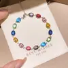 Pulsera Ovalada de Zirconia Dopamina Moda Coreana Pulsera Sencilla Estilo Dulce Joyería Versátil para el Trabajo para Mujeres