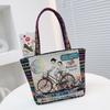 Cross-border Nova bolsa de arranjo de flores Bolsa bordada dupla face Bolsa de mão de grande capacidade Bolsa de mão de trabalho feminina Bolsa de múmia
