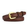 Cinturón de Cuero Versátil para Mujer, Cinturón Decorativo de Alta Gama para Jeans, Tendencia Estilo Coreano Cinturón Delgado de Alta Gama Negro