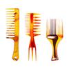 Wan Mei Big Back Oil Head Pente de cabelo de dupla face Conjunto Conjunto Óleo Cabeça Pente Garfo Pente Pente Wide Tooth Comb Pente Estilo Masculino