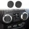 Adecuado para modelos Jeep Wrangler 11-17, juego completo de decoración interior de fibra de carbono para el logotipo del volante y el marco del interruptor del aire acondicionado