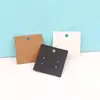 5x 5cm Cartão de Papel Kraft Liso para Brincos Cartão para Brincos Embalagem de Papelão Preto para Joias 100 Logo Hot Stamping