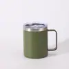 Caneca de Alça Amazon 12oz Aço Inoxidável 304 Copo com Isolamento a Vácuo Tampa Transparente Copo de Água para Escritório Atacado