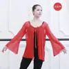 Ropa de gasa para danza clásica, elegante top para práctica de danza, ropa de rima corporal clásica, top de chifón para danza clásica