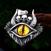 Colgante de calavera de ojo de diablo de acero inoxidable con diseño de guerrero de acero, joyería europea y americana al por mayor, colgante de acero de titanio para hombre