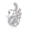 Broche Cisne Blanco Temperamento Broche Animal Simple con Incrustaciones de Diamantes para Mujer Pin de Diseño Nicho de Alta Gama Accesorios Antiluz