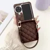 Cuerda Portátil Pequeña de Cuero Estilo Chanel Adecuada para Funda de Teléfono oppofindn2flip Funda Protectora Plegable Findn3flip