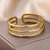 Pulsera de Serpiente de Acero Inoxidable y Oro de 18 Quilates para Mujer, Joyería de Moda de Apertura Amplia Europea y Americana Transfronteriza, Popular en Forma de Serpiente Oro Rosa