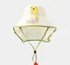Ventilador a Energia Solar Chapéu de Sol Infantil, Chapéu de Sol com Bloqueio UV para Meninos e Meninas, Apito de Carregamento USB, Aba Larga com Proteção para Pescoço