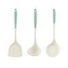 Espátula de Silicona, Juego de Cucharas Resistentes a Altas Temperaturas Específicas para Sartenes Antiadherentes, Cuchara para Sopa de Grado Alimenticio, Colador, Juego de Tres Piezas de Utensilios de Cocina
