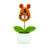 Cabeza de Animal Tejida a Crochet Hecha a Mano Planta en Maceta Cabeza de Oso Cabeza de Cerdo Cabeza de Mickey y Minnie Dibujos Animados Creativos Adornos de Escritorio