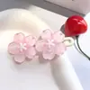 Grampo de Cabelo Flor Doce Clipe BB Estilo Western Infantil Adorno de Cabeça Flor de Cerejeira Fofa Acessórios de Cabelo para Menininha Clipe Lateral para Franja